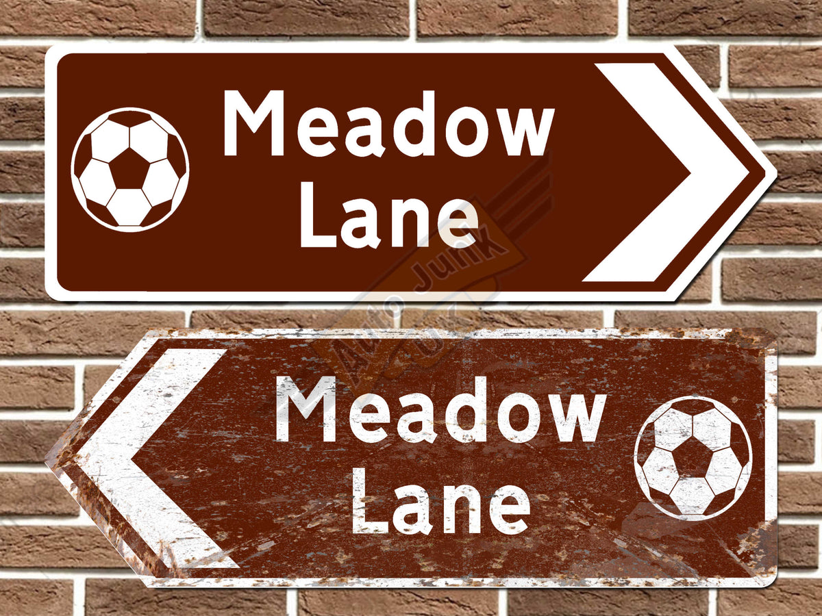 Meadow Lane Football Ground Metal Road Sign
