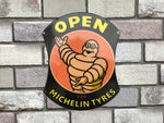 Michelin Open for Tyres Enamel Sign