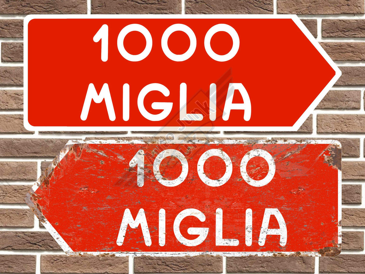 Mille Miglia 1000 Metal Road Sign