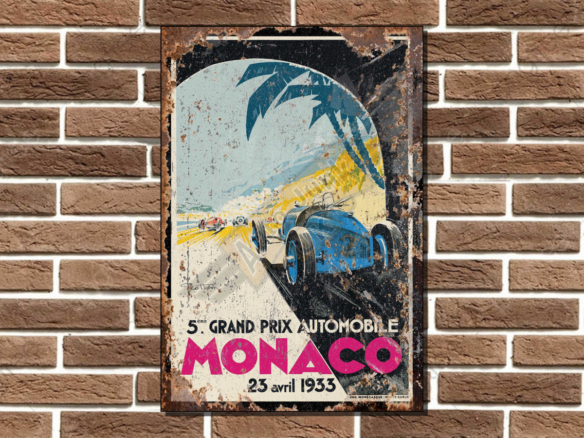 Monaco Grand Prix 1933 Metal Sign
