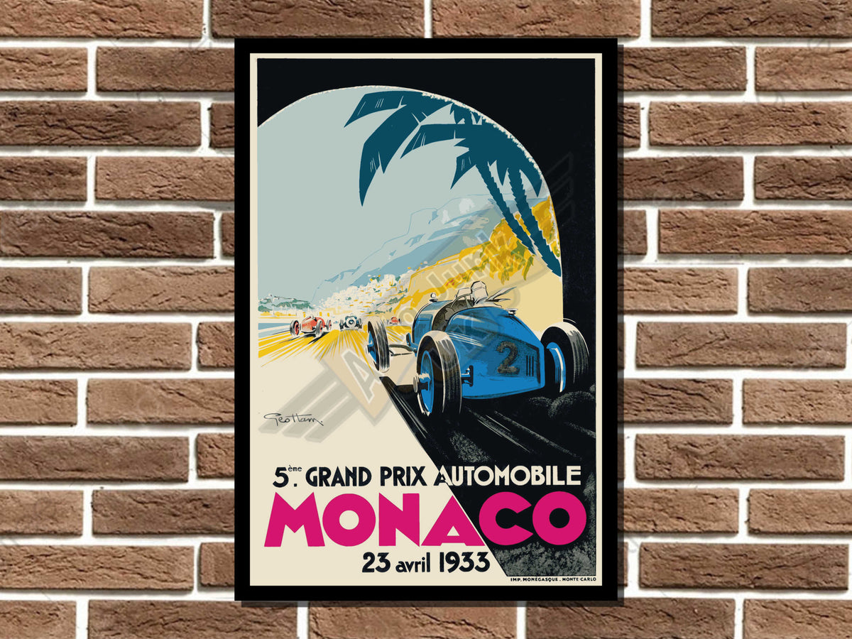 Monaco Grand Prix 1933 Metal Sign
