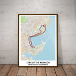 Monaco Circuit Map Paper Poster