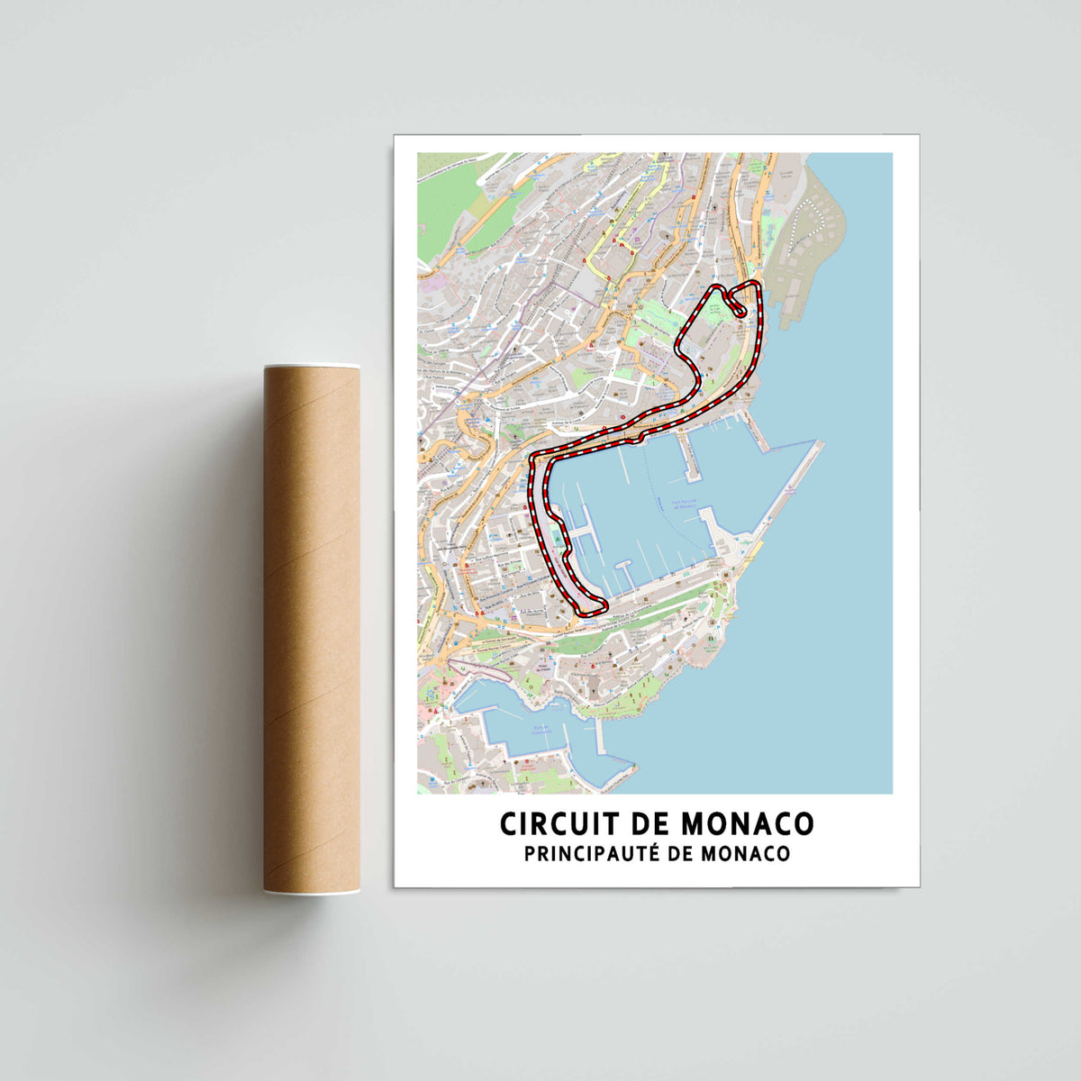 Monaco Circuit Map Paper Poster