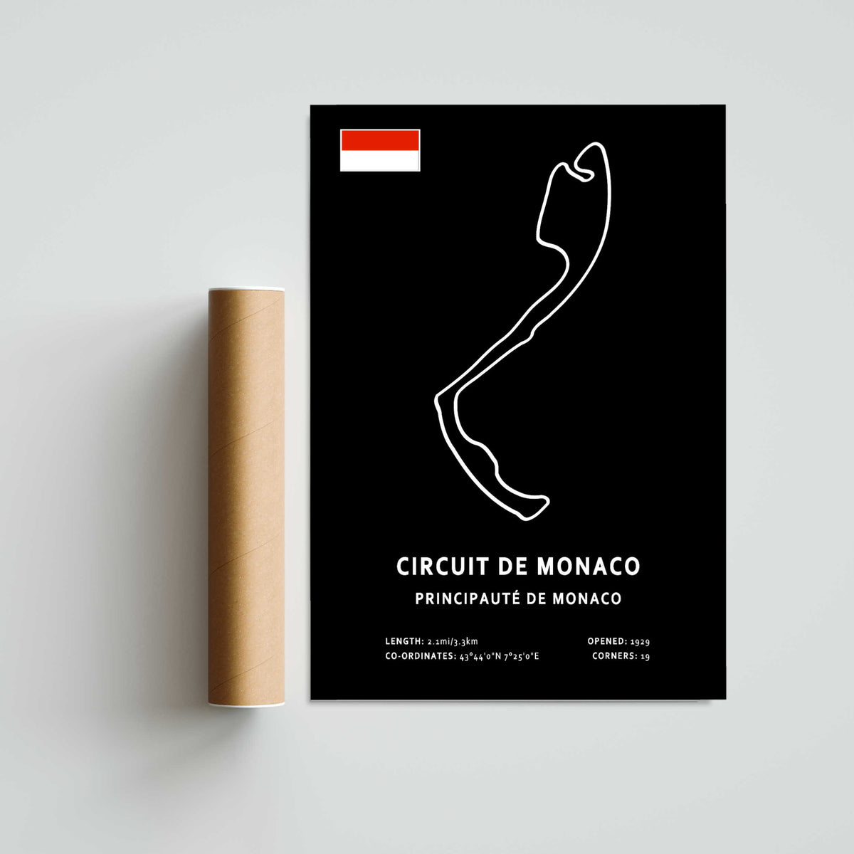 Monaco Circuit Paper Poster
