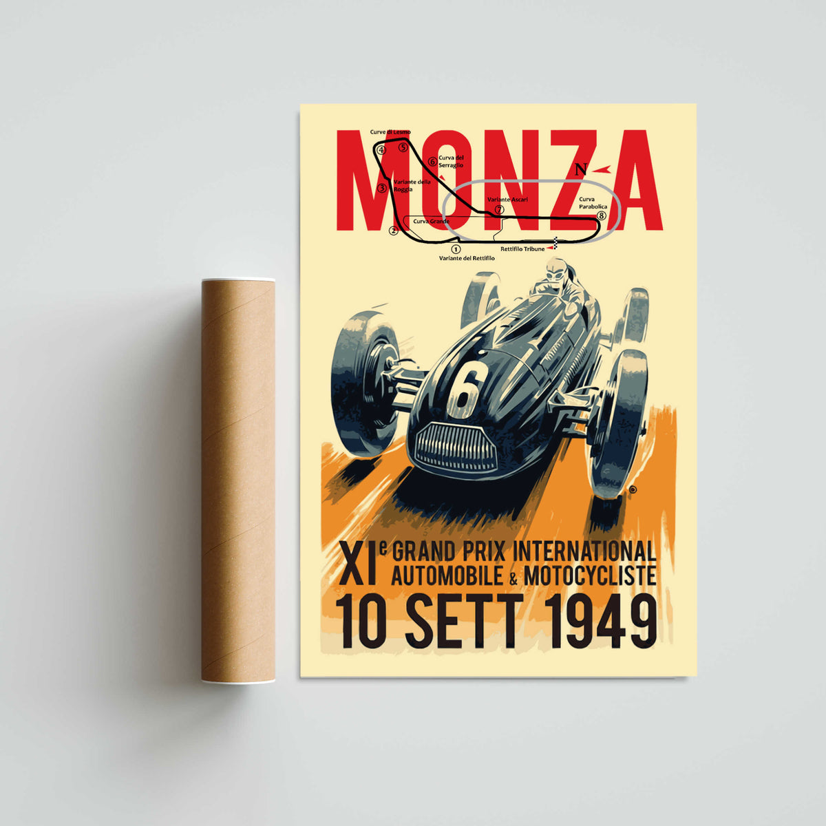 Monza Grand Prix 1949 Paper Poster