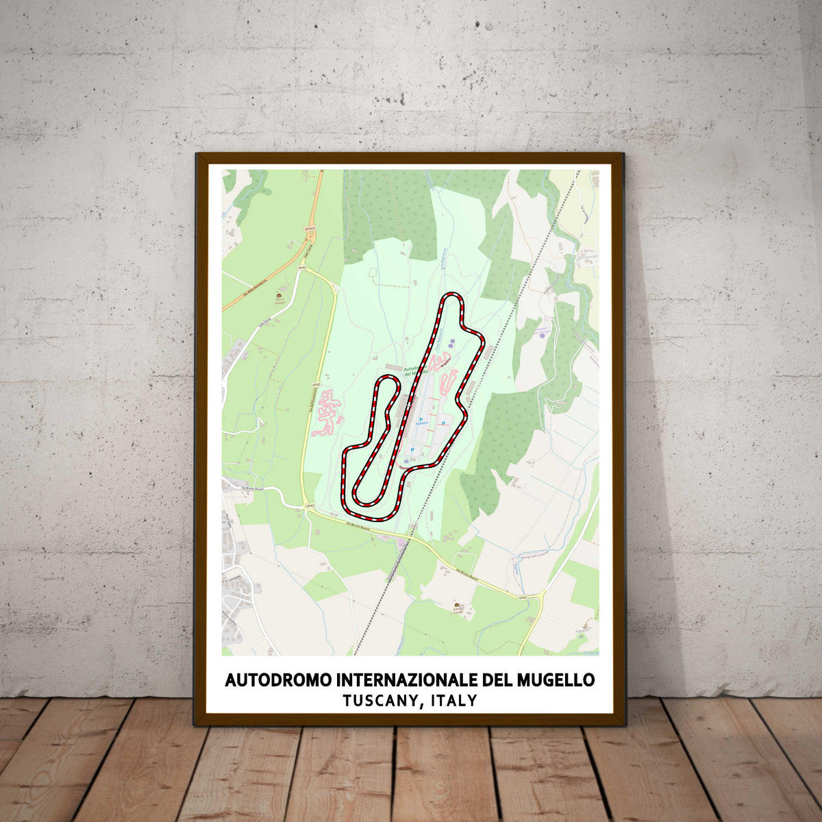 Mugello Circuit Map Paper Poster