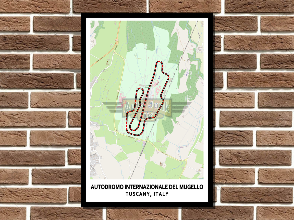 Mugello Circuit Map Layout Metal Sign