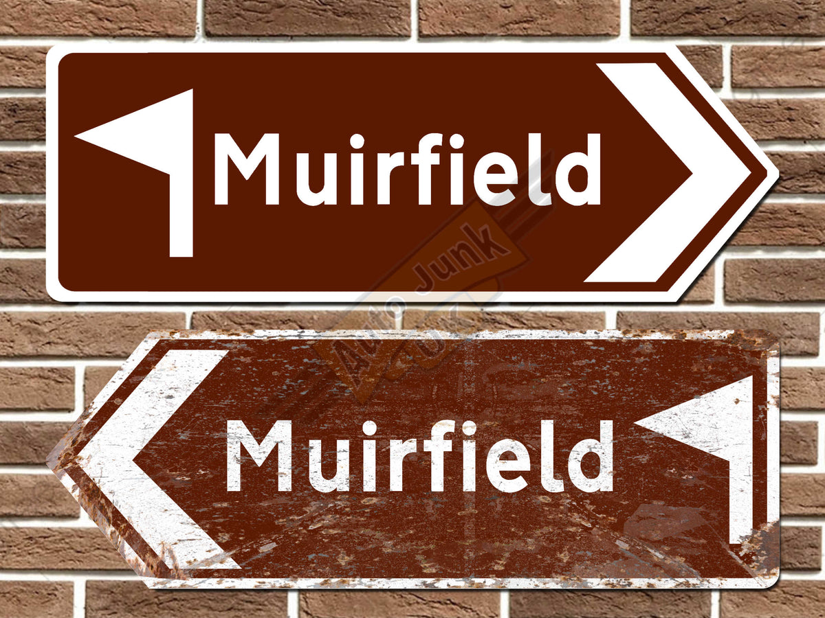Muirfield Golf Course Metal Road Sign