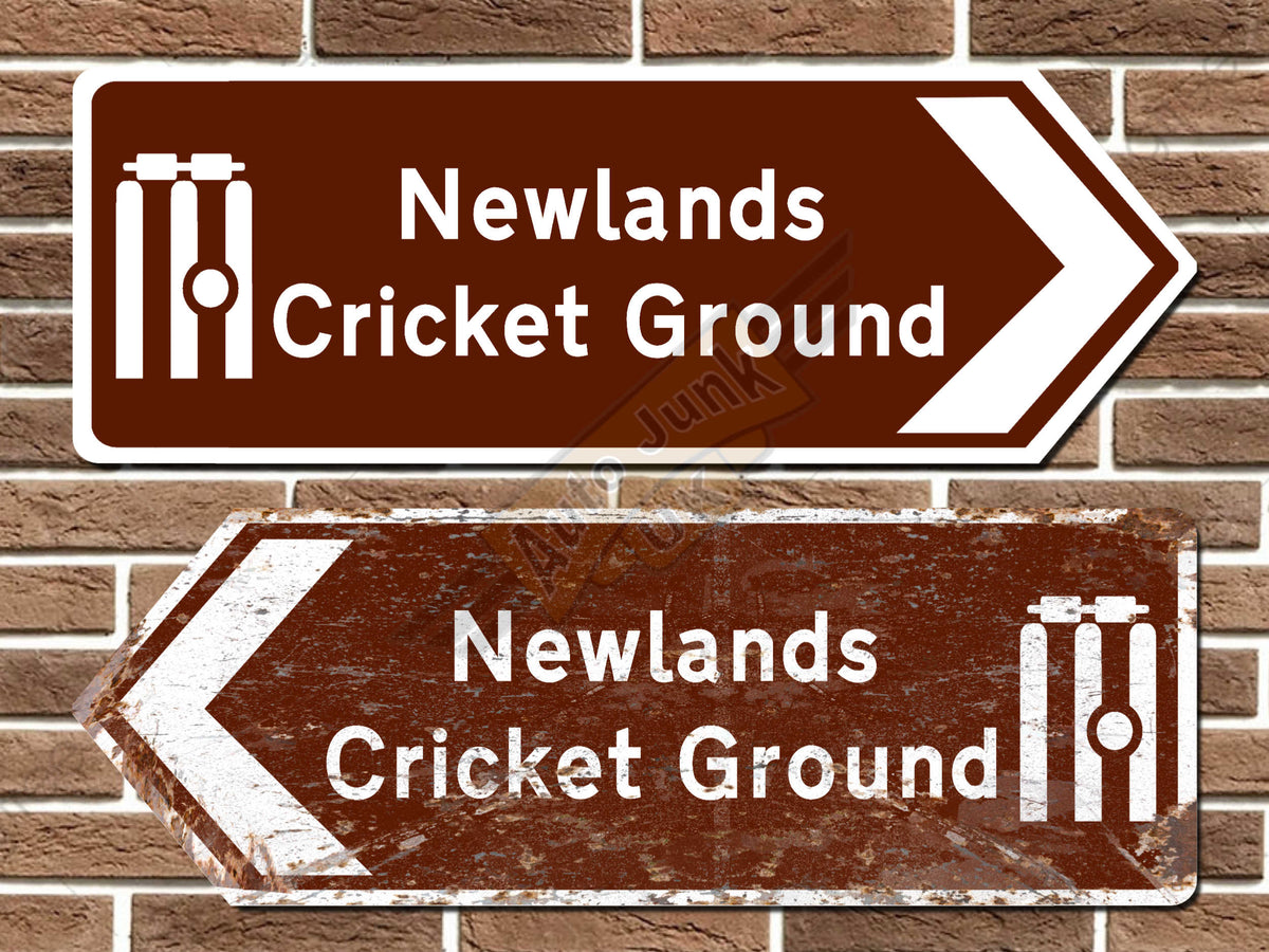 Newlands Cricket Ground Metal Road Sign