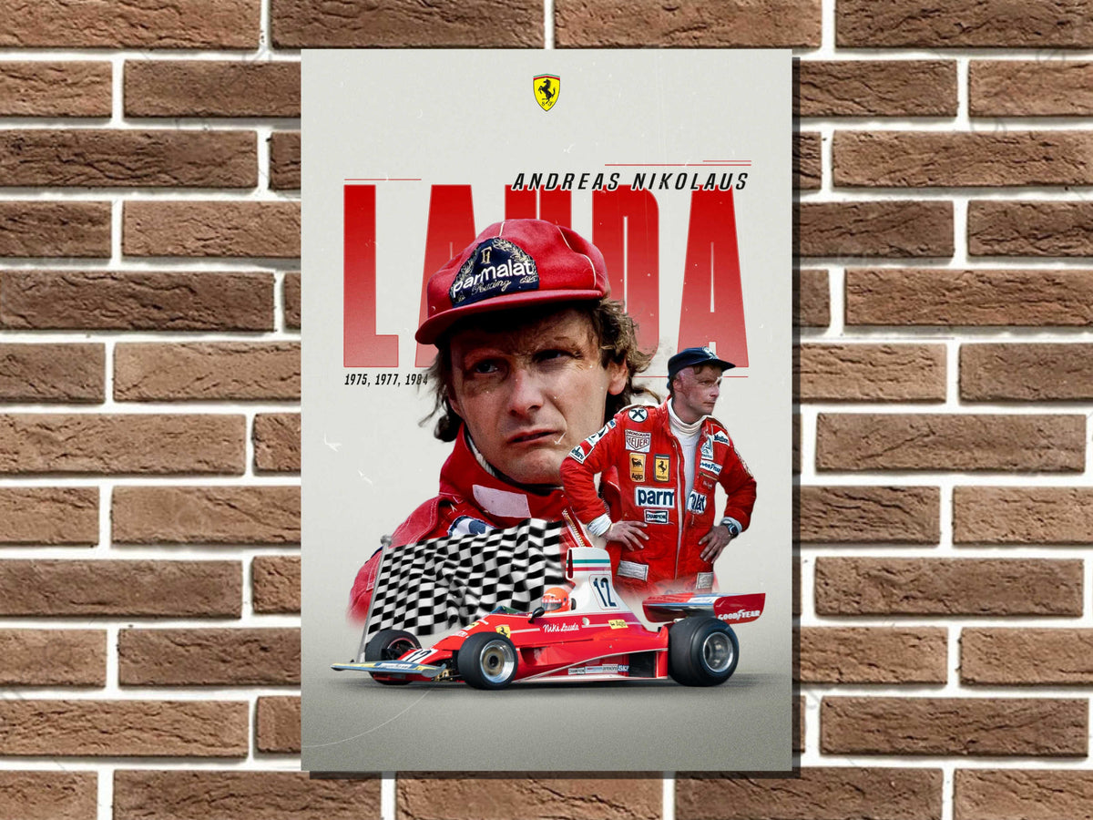 Niki Lauda World Champion Metal Sign