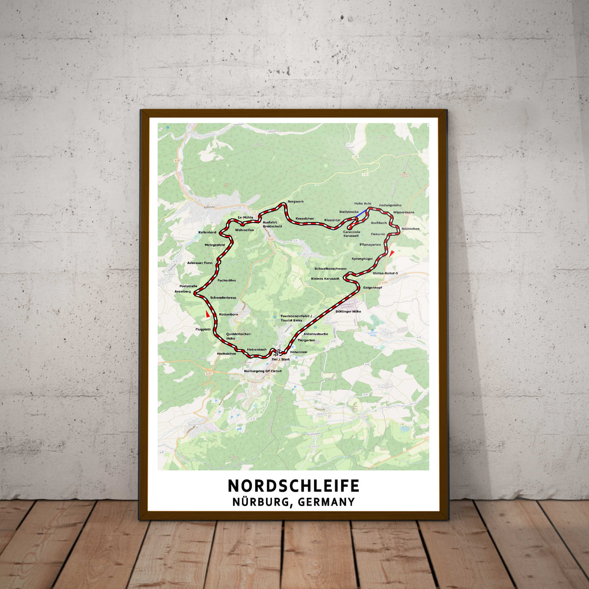 Nordschleife Circuit Map Paper Poster