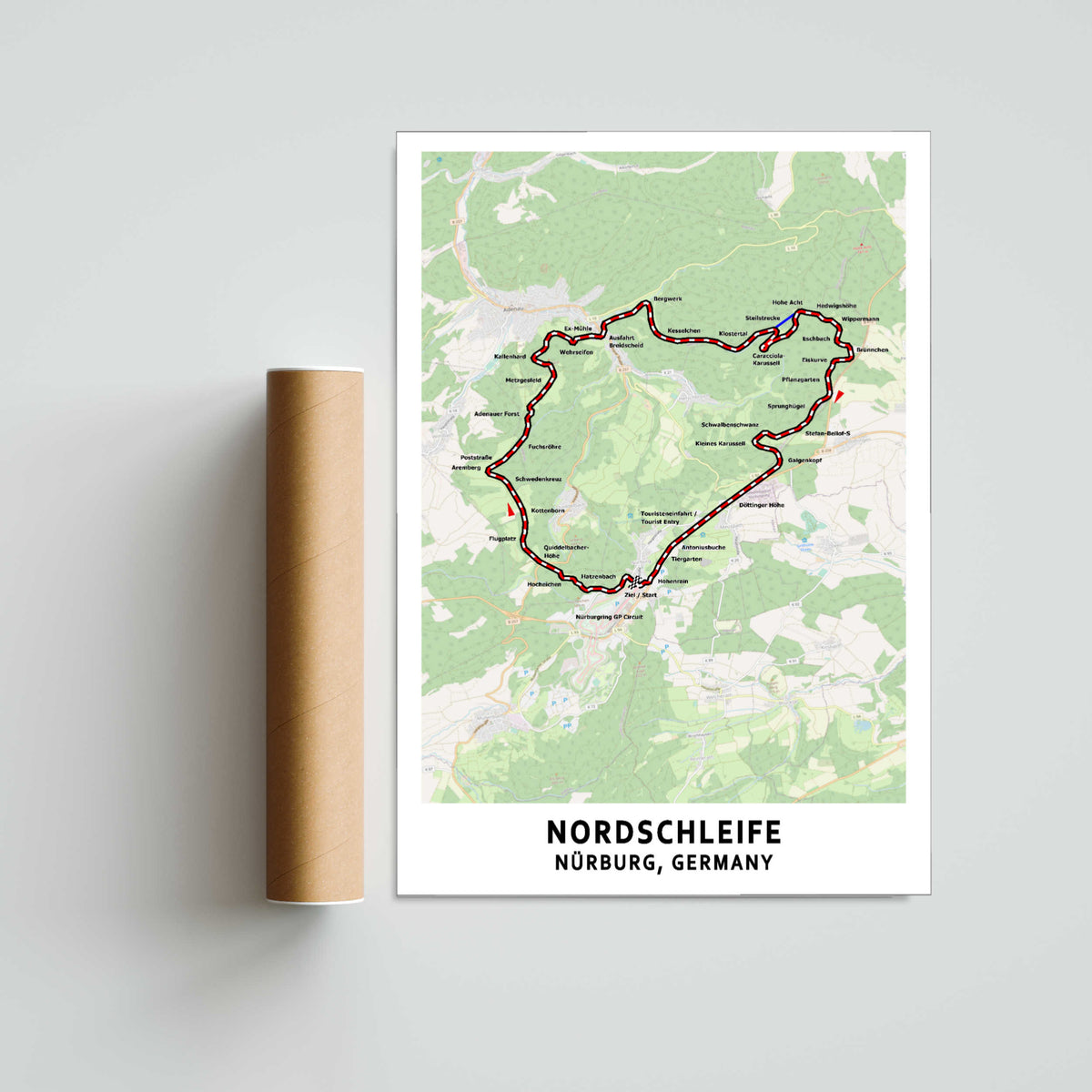 Nordschleife Circuit Map Paper Poster