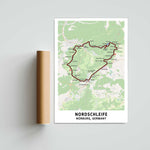 Nordschleife Circuit Map Paper Poster