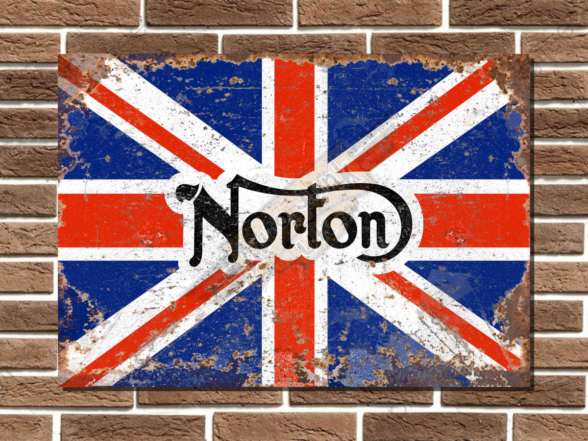 Norton Union Jack Metal Sign