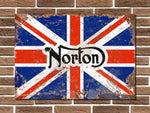Norton Union Jack Metal Sign