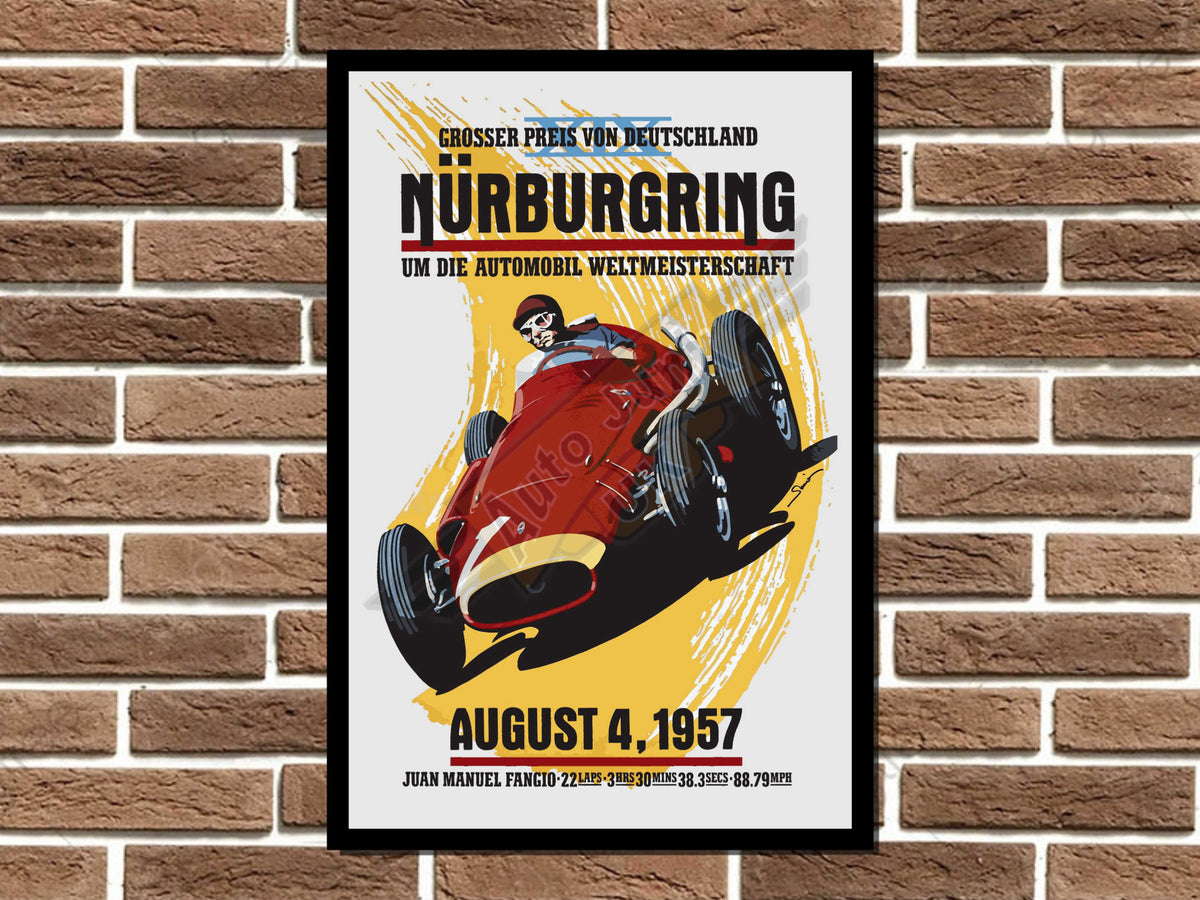 Nurburgring GP Juan Manuel Fangio Metal Sign