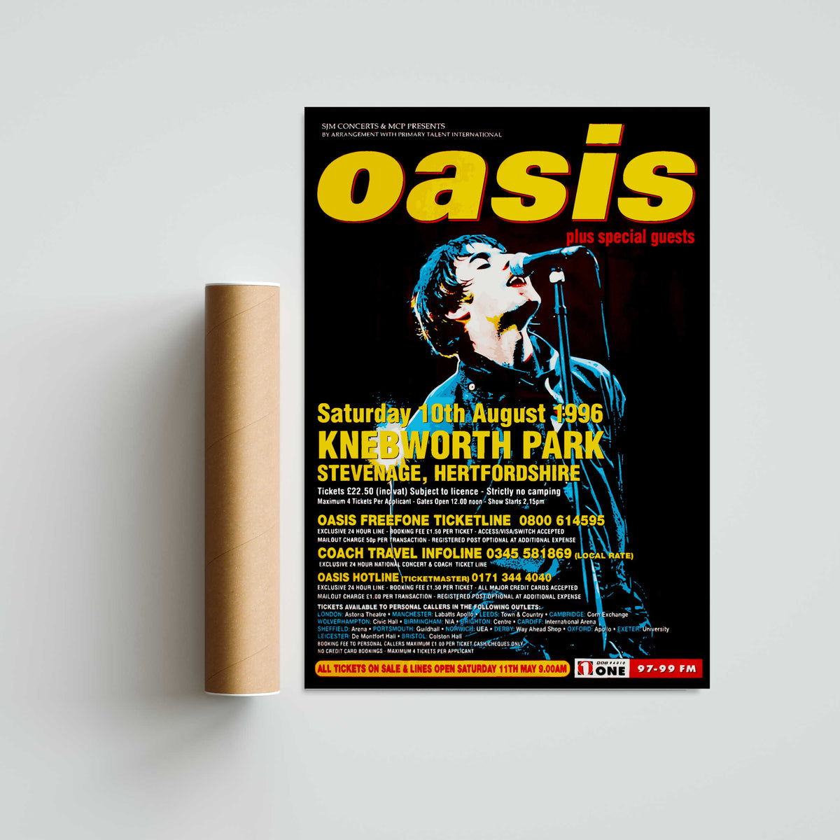 Oasis Knebworth Park 1996 Paper Poster