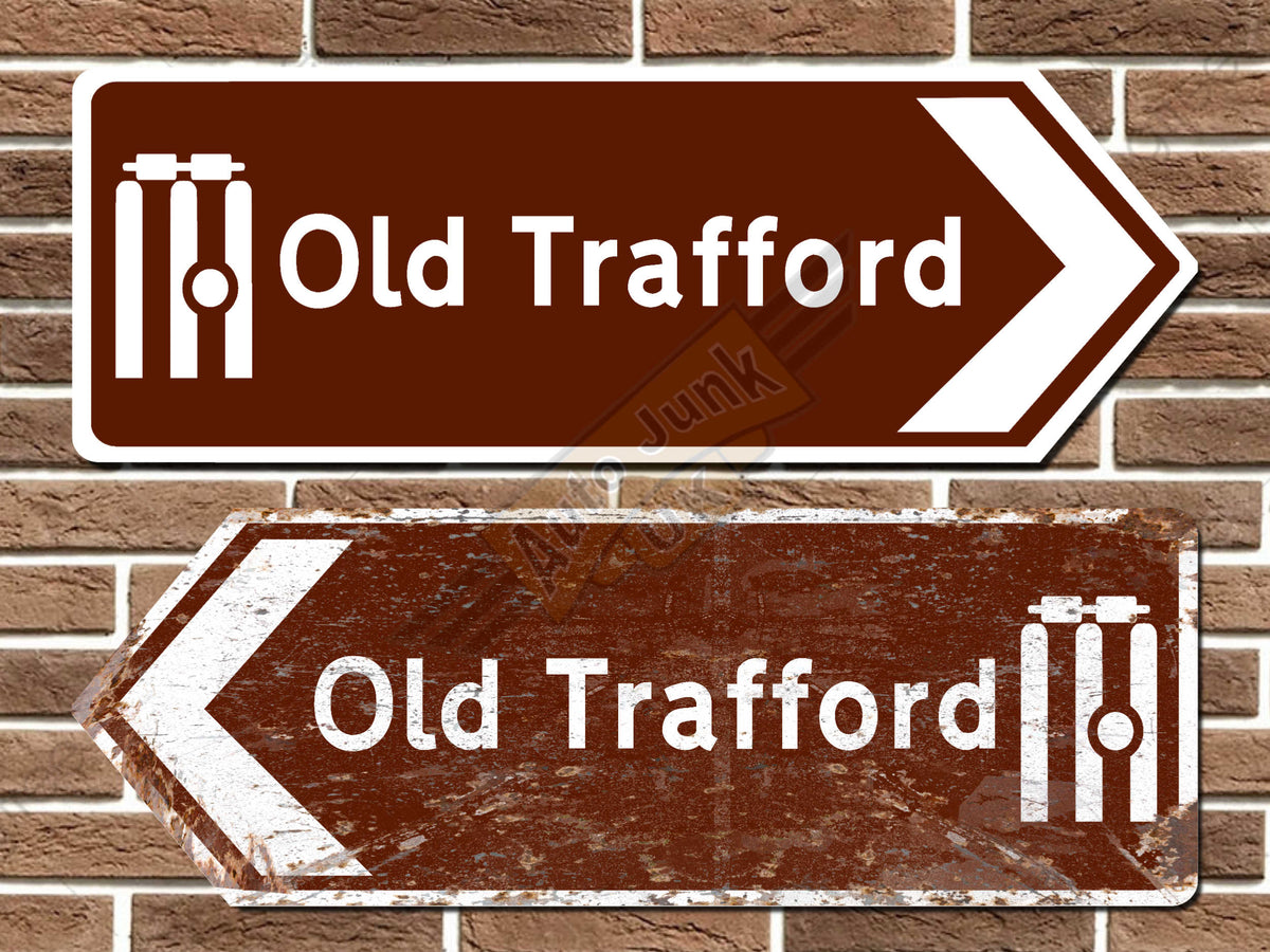 Old Trafford Cricket Ground Metal Road Sign