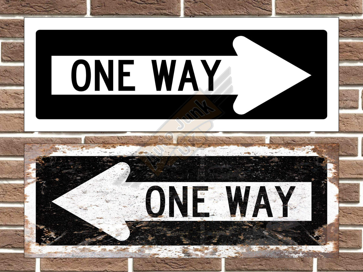 One Way Metal Road Sign