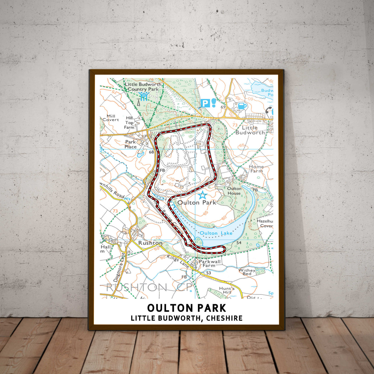 Oulton Park Circuit Map Paper Poster