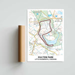 Oulton Park Circuit Map Paper Poster