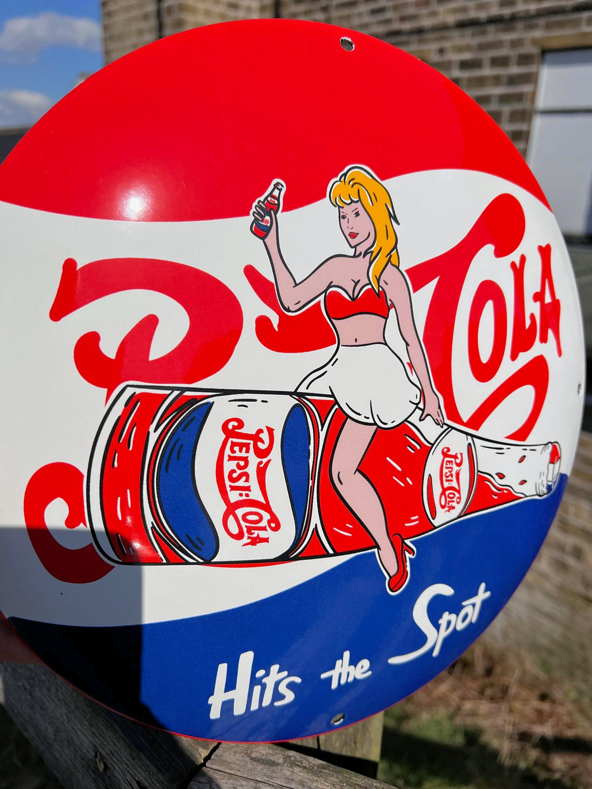 Pepsi Cola Enamel Sign