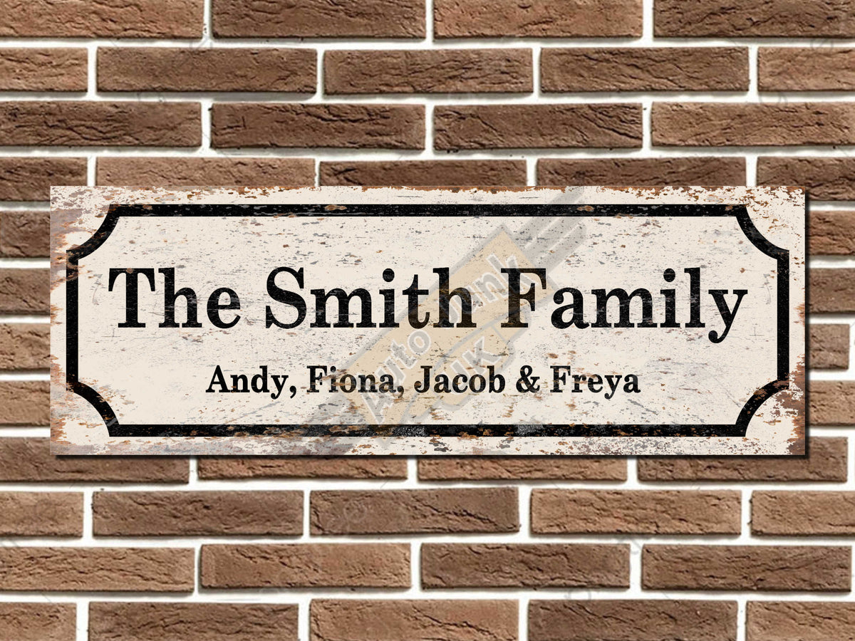 Personalised Family Style Metal Street Sign