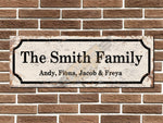 Personalised Family Style Metal Street Sign