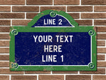 Personalised French Style Metal Street Sign
