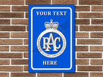 Personalised RAC Style Metal Sign