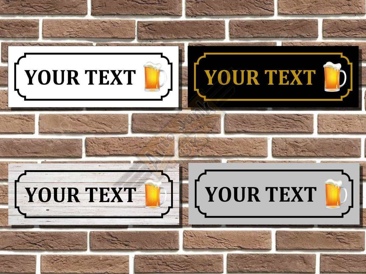 Personalised bar road sign vintage style