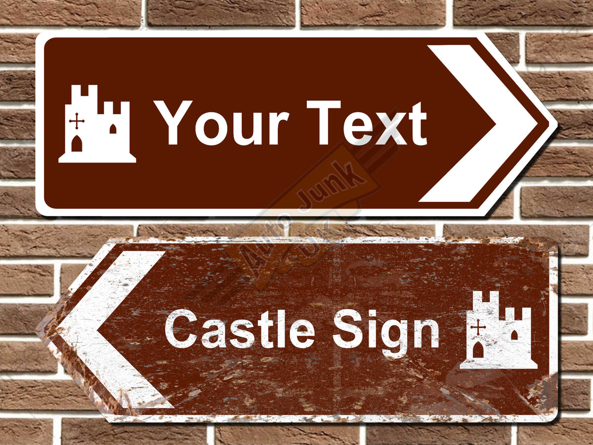 Personalised Castle Monument Road Sign