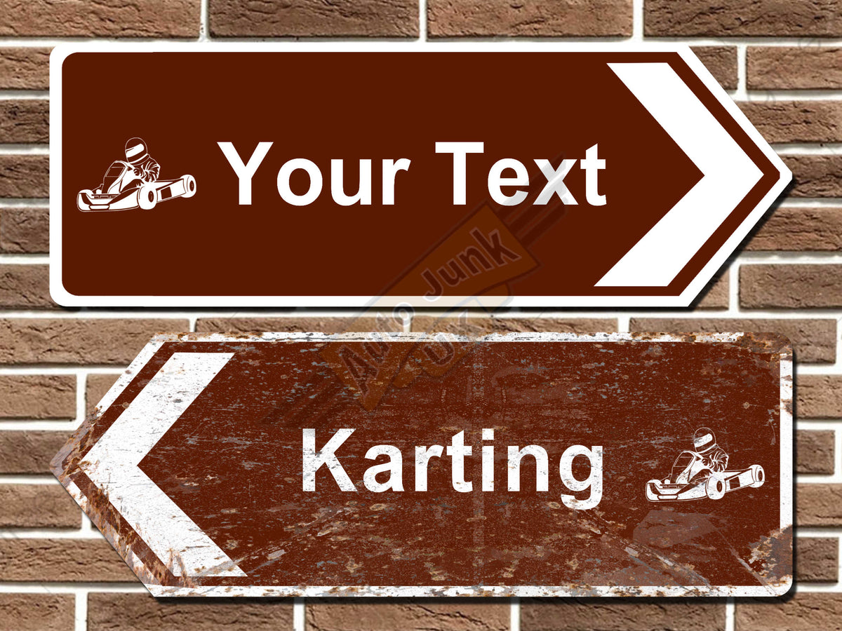 Personalised Karting Road Sign
