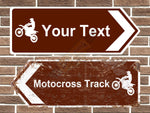 Personalised metal motocross road sign arrow sign point left and right vintage style