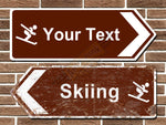Personalised Skiing Road Sign