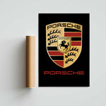 Porsche Emblem Paper Poster