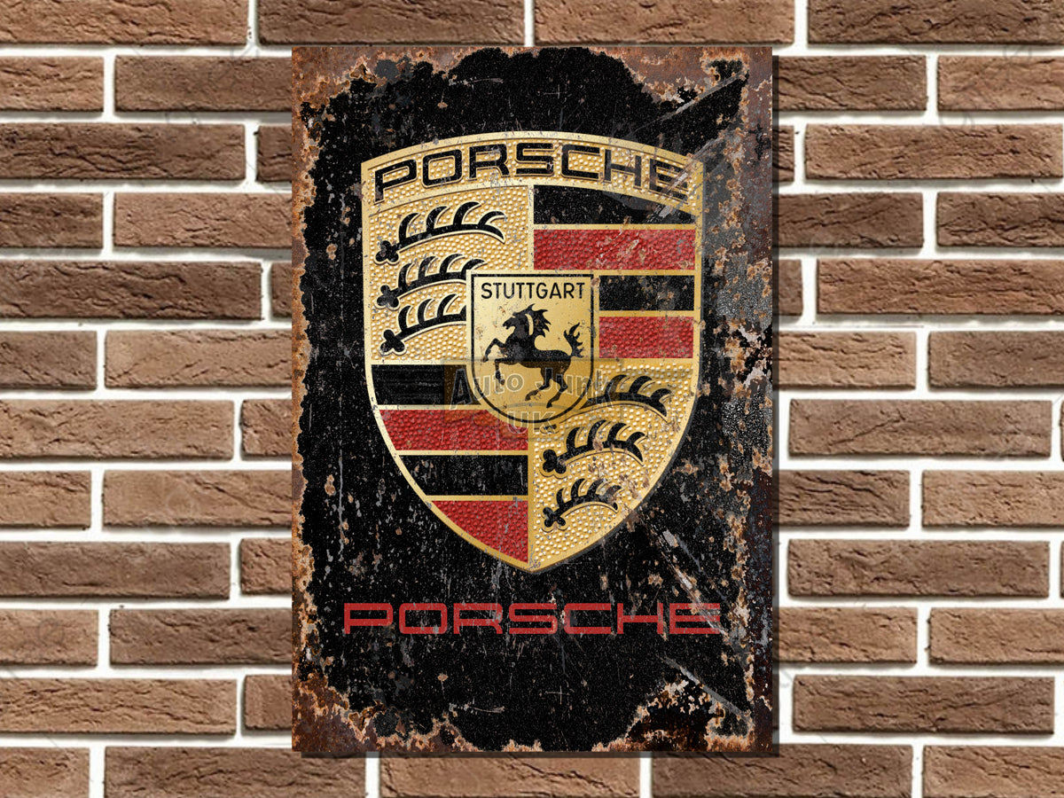 Porsche Crest Logo Metal Sign