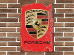 Porsche Crest Logo Metal Sign