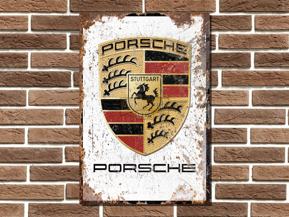 Porsche Crest Logo Metal Sign