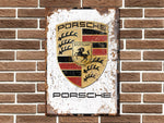 Porsche Crest Logo Metal Sign