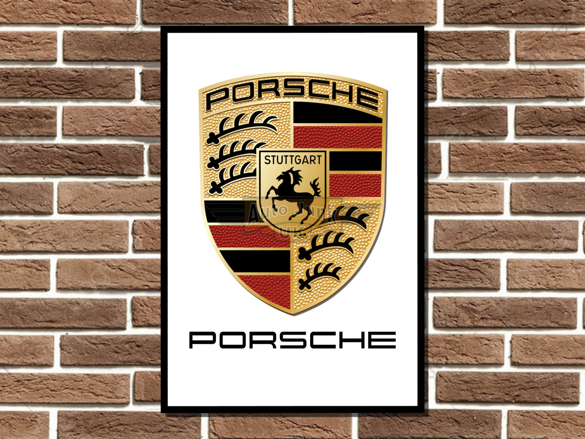 Porsche Crest Logo Metal Sign