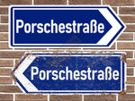 Porschestrabe German Metal Road Sign *CLEARANCE ITEM*