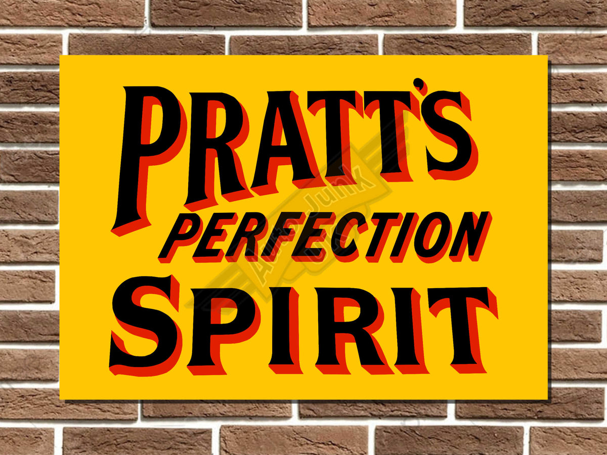 Pratts Perfection Spirit Metal Sign