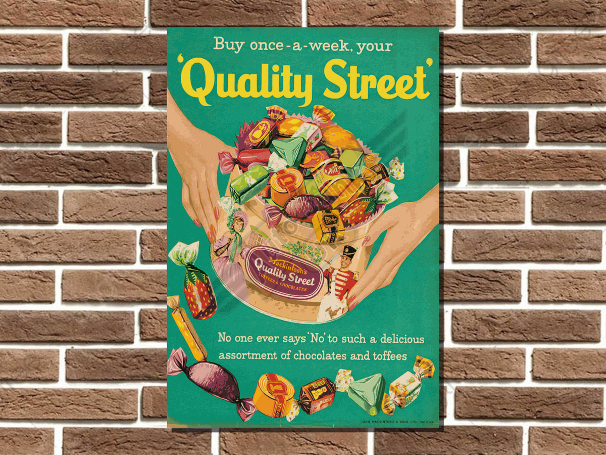 Quality Street Chocolate Metal Sign