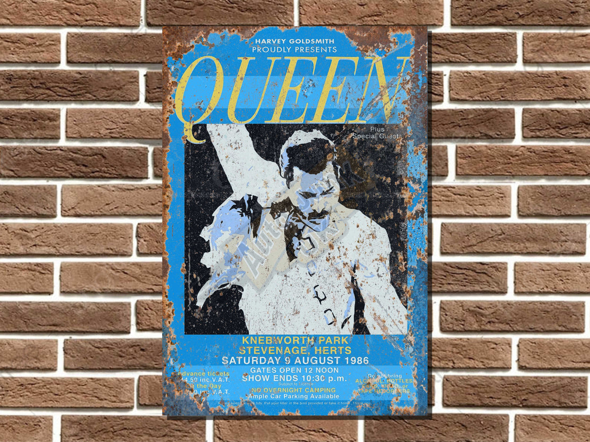 Queen Knebworth Park Metal Poster Sign