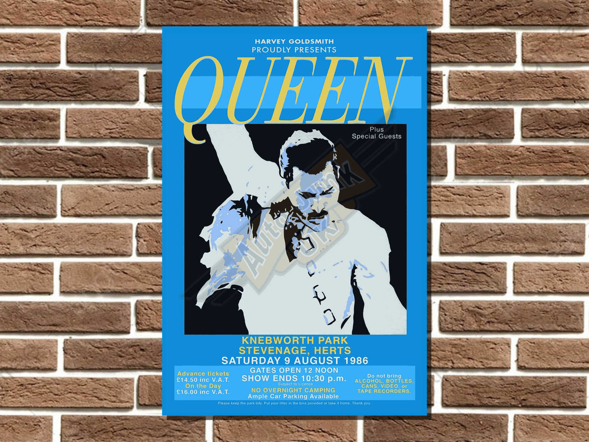 Queen Knebworth Park Metal Poster Sign