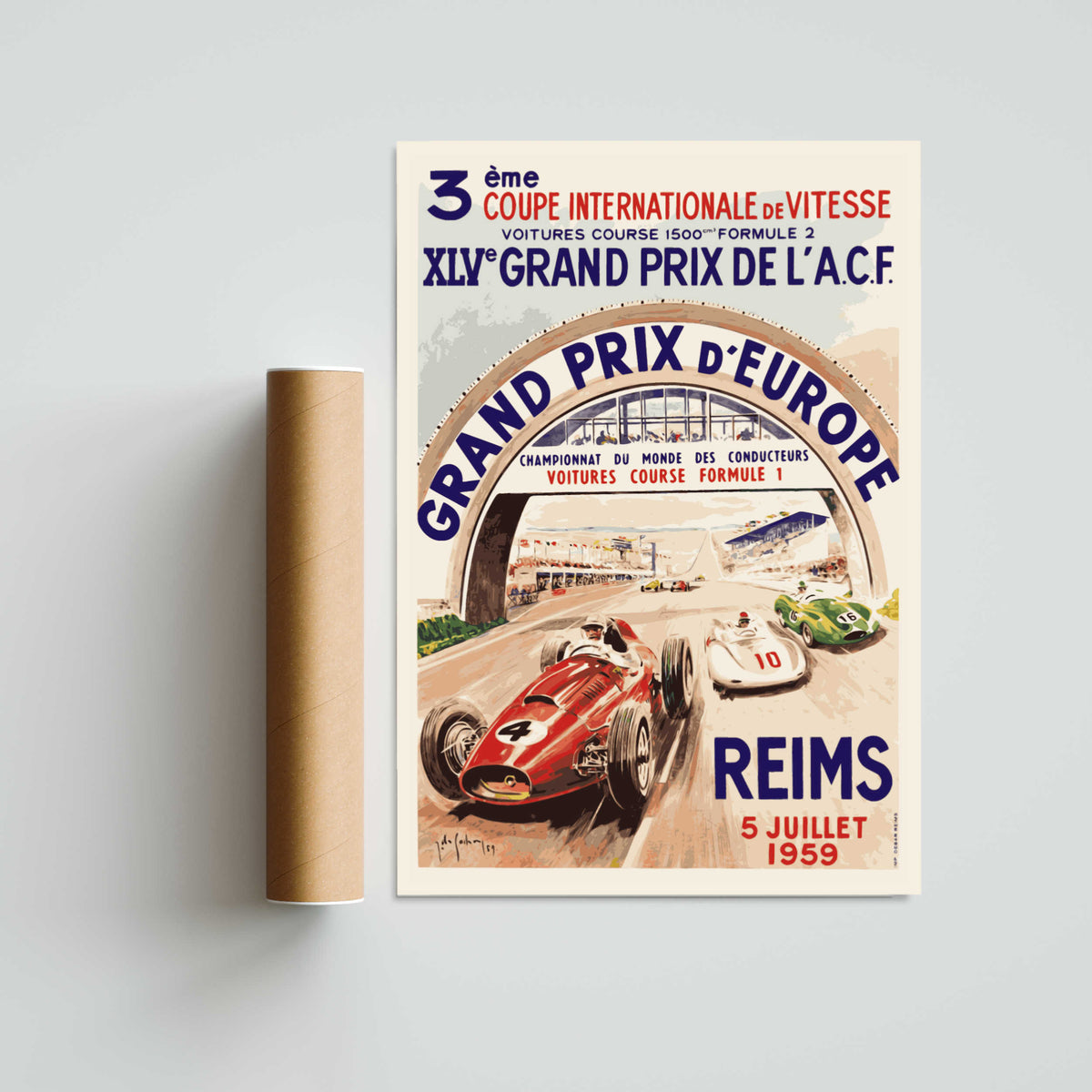 Reims Grand Prix 1959 Paper Poster
