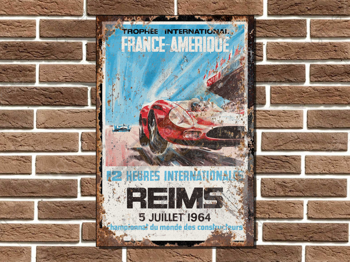 Reims 12 Hours Metal Sign
