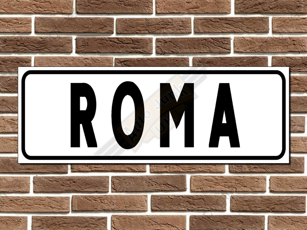 Roma Italian Street Sign