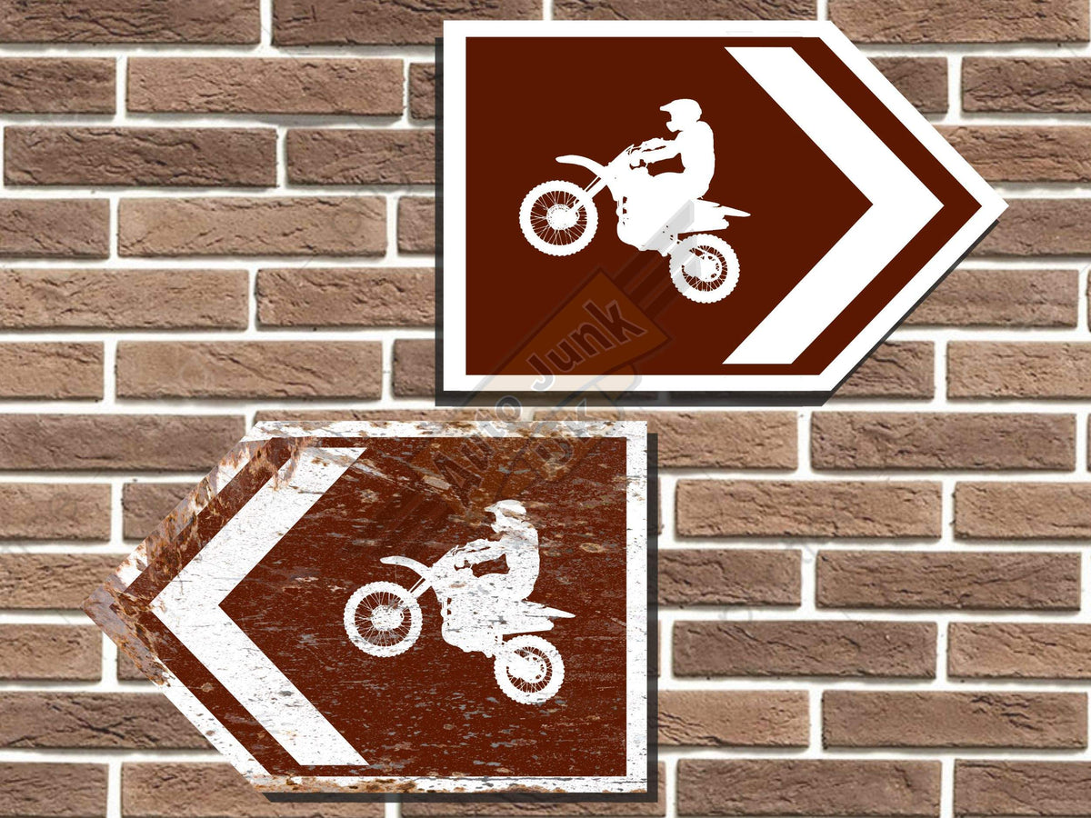 Motocross Rider Symbol Short Tourist Road Sign